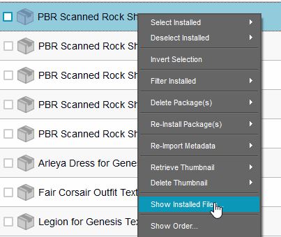 show installed files show installed files